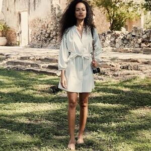 NWOT DOEN Ode Dress in Striped Chambray - XS